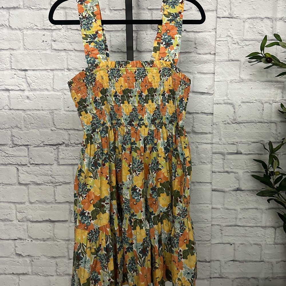 Abercrombie Smocked Bodice Easy Mini Dress in Multifloral